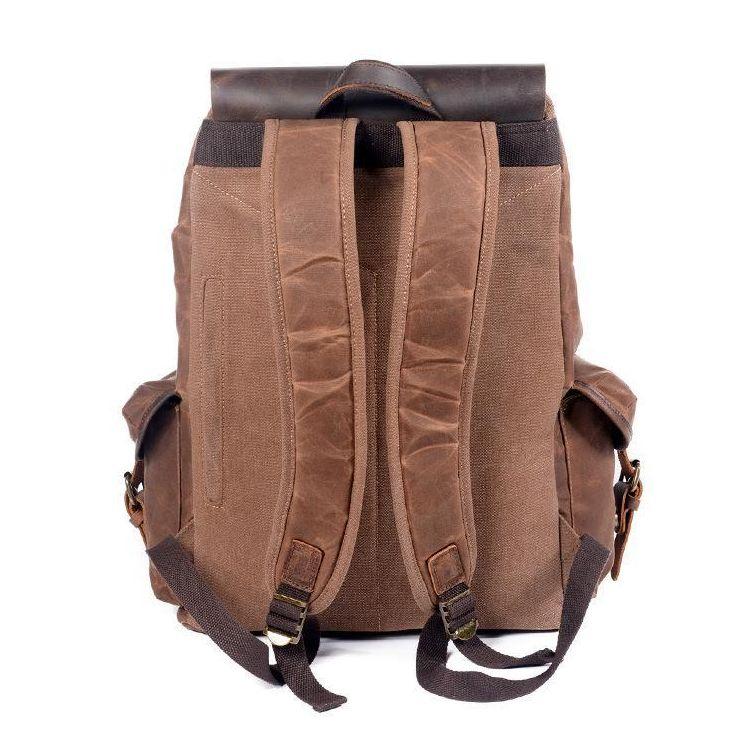 Vintage Leather Waterproof Travel Backpack