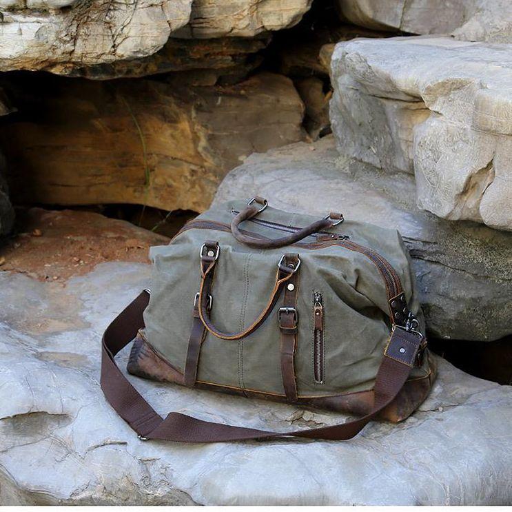 Vintage Waxed Canvas Duffel Bag