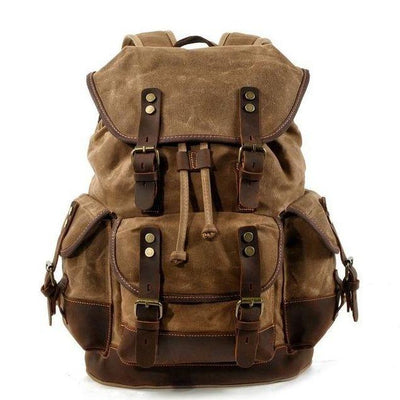 Vintage Leather Waterproof Backpack