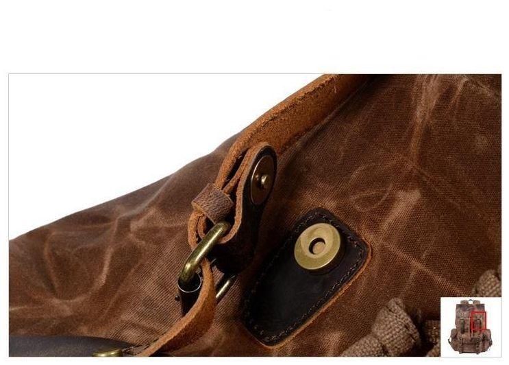 Vintage Leather Waterproof Travel Backpack