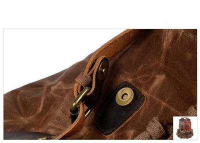 Vintage Leather Waterproof Travel Backpack
