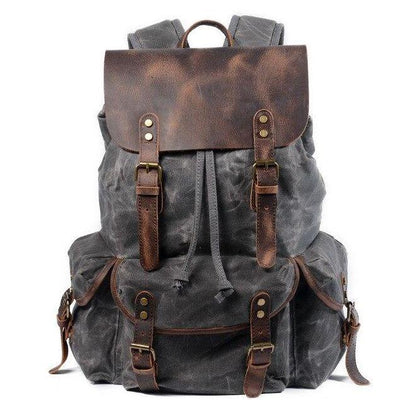 Vintage Leather Waterproof Travel Backpack
