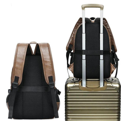 Preppy Style Leather Backpack