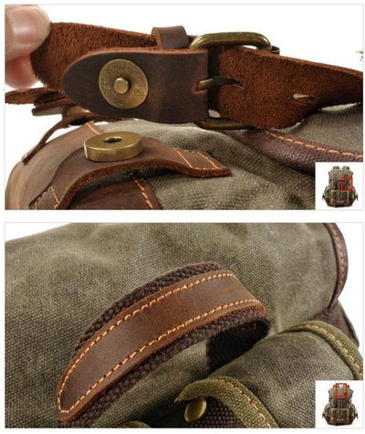 Vintage Leather Waterproof Backpack