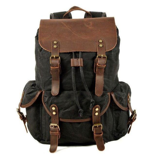 Vintage Leather Waterproof Travel Backpack