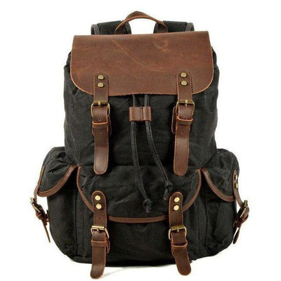 Vintage Leather Waterproof Travel Backpack