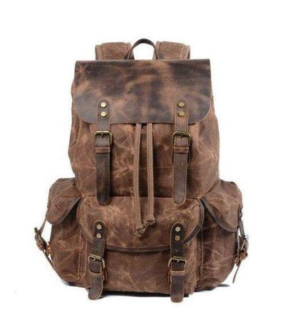 Vintage Leather Waterproof Travel Backpack
