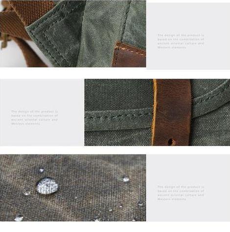 Vintage Leather Canvas Backpack