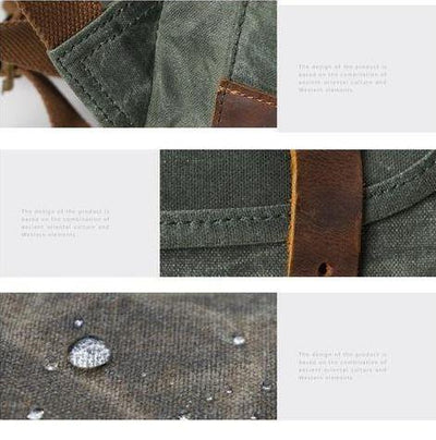 Vintage Leather Canvas Backpack
