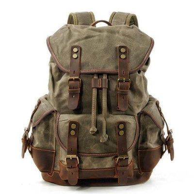 Vintage Leather Waterproof Backpack