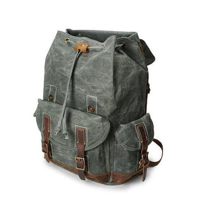 Vintage Leather Canvas Backpack