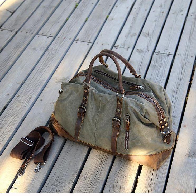 Vintage Waxed Canvas Duffel Bag