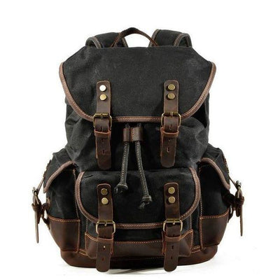 Vintage Leather Waterproof Backpack