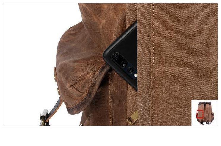 Vintage Leather Waterproof Travel Backpack
