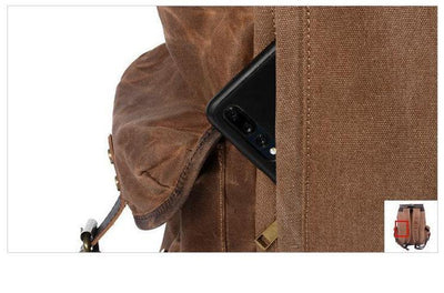 Vintage Leather Waterproof Travel Backpack