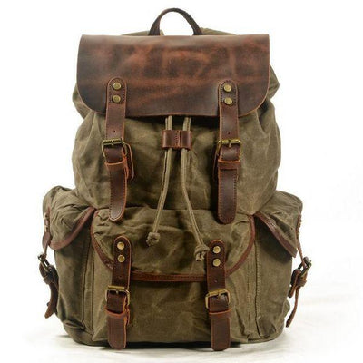 Vintage Leather Waterproof Travel Backpack