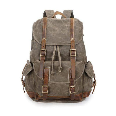 Vintage Leather Canvas Backpack